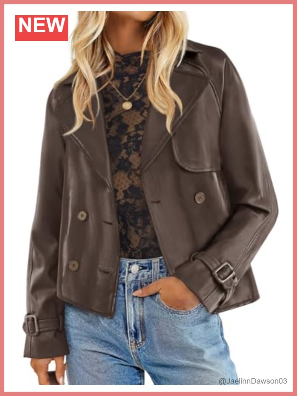 Faux Leather Motorcycle Jacket Button Down Moto Biker Coat Long Sleeve